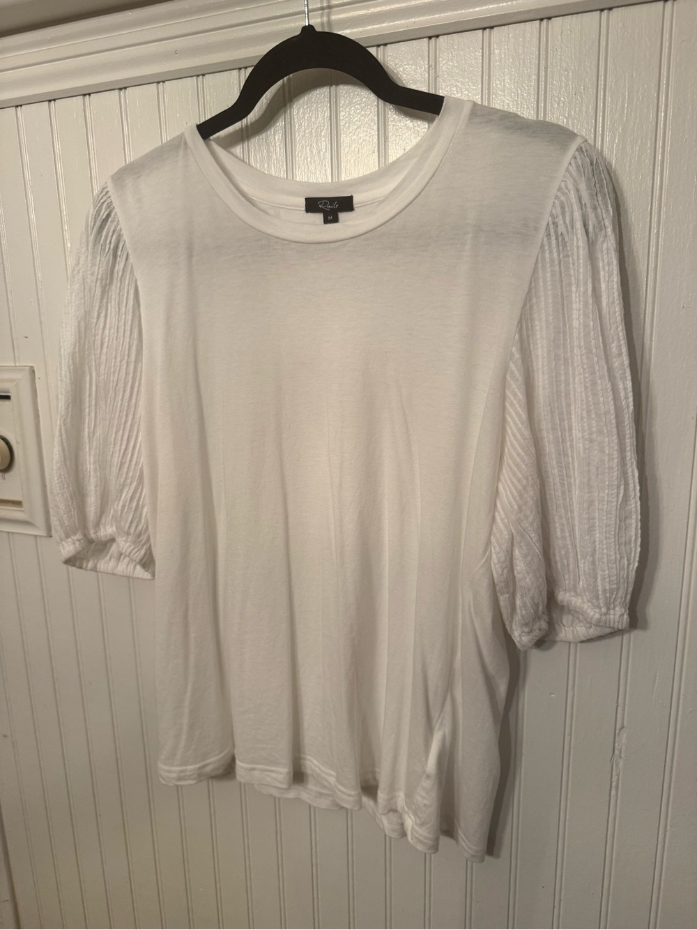 Rails Liza Textured Puff Sleeve Medium Blouse
